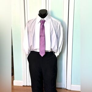 Wisteria Dusty Purple Tie Wedding Prom Tuxedo Self Tie Satin